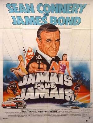 Affiche ancienne cinéma - Jamais plus jamais - James Bond - Sean Connery - 1983