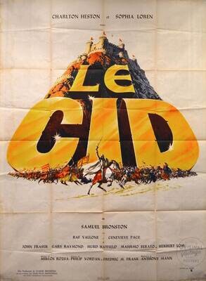 Affiche ancienne cinema - Le cid - Charlton Heston - Sophia Loren - 1962