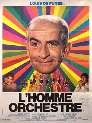 Affiche ancienne cinéma - L homme orchestre - Louis de Funès - 1970