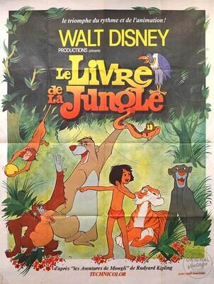 Affiche ancienne cinéma - Le Livre de la jungle - Walt Disney - 1967