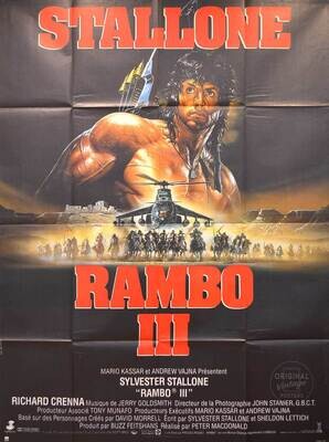 Affiche ancienne cinéma - Rambo 3 - Stallone - 1988