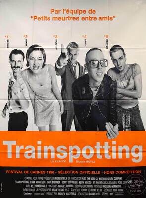 Affiche ancienne cinéma - Trainspotting - Danny Boyle - Ewan McGregor - 1996