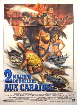 Affiche ancienne cinéma - 2 millions de dollars aux caraïbes - 1987