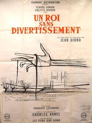 Affiche ancienne cinéma - Un Roi sans divertissement - Charles Vanel - Bernard Buffet - 1963