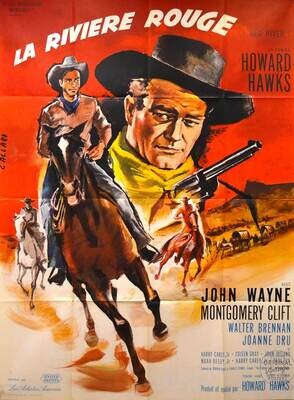 Affiche ancienne cinéma - La Rivière Rouge - John Wayne - 1948