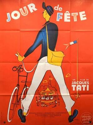 Affiche ancienne cinéma - Jour de fête - Jacques Tati - 1949