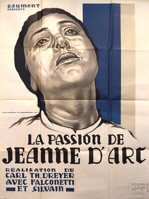 Affiche ancienne cinéma - La Passion de Jeanne d'Arc - Renée Falconetti - 1928