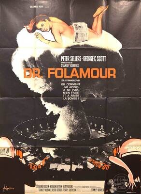 Affiche ancienne cinéma - Dr Folamour - Stanley Kubrick - 1964