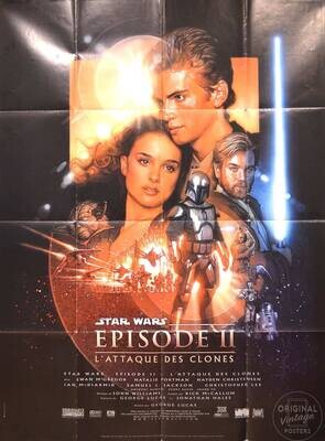 Affiche ancienne cinéma - Star Wars - Episode II - l'Attaque des Clones - 2002