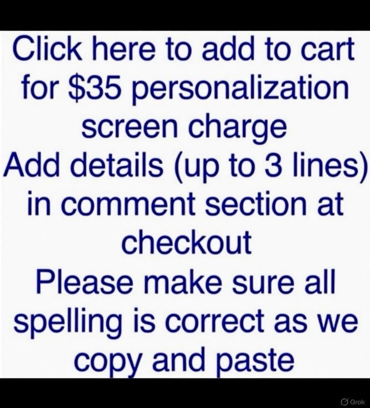 Add Screen Charge here on Quantities of 500 and more per design