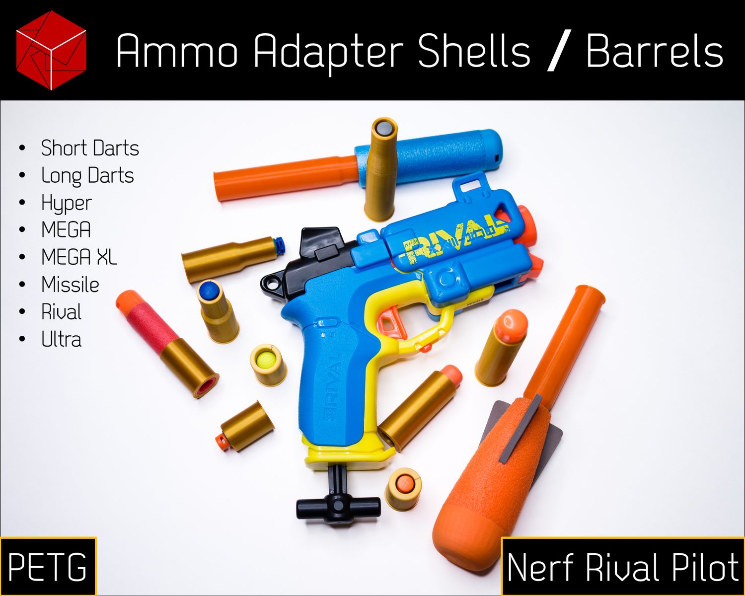 Ammo Adapter Barrels/Shells for Nerf Rival Pilot