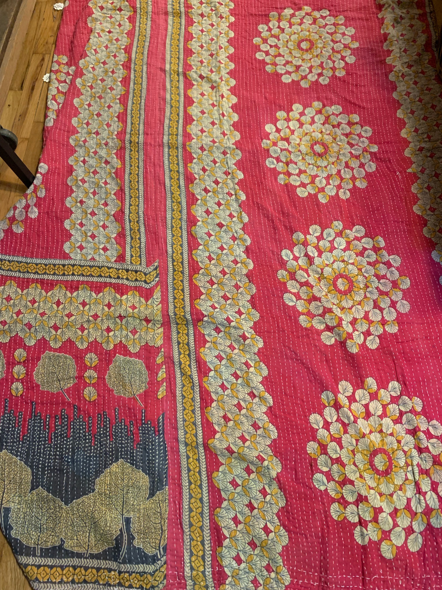 Kantha Zipper Tote And Quilt