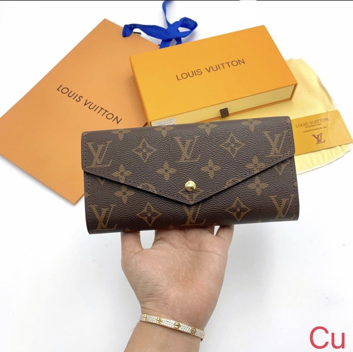 LV Brown Flower Wallet