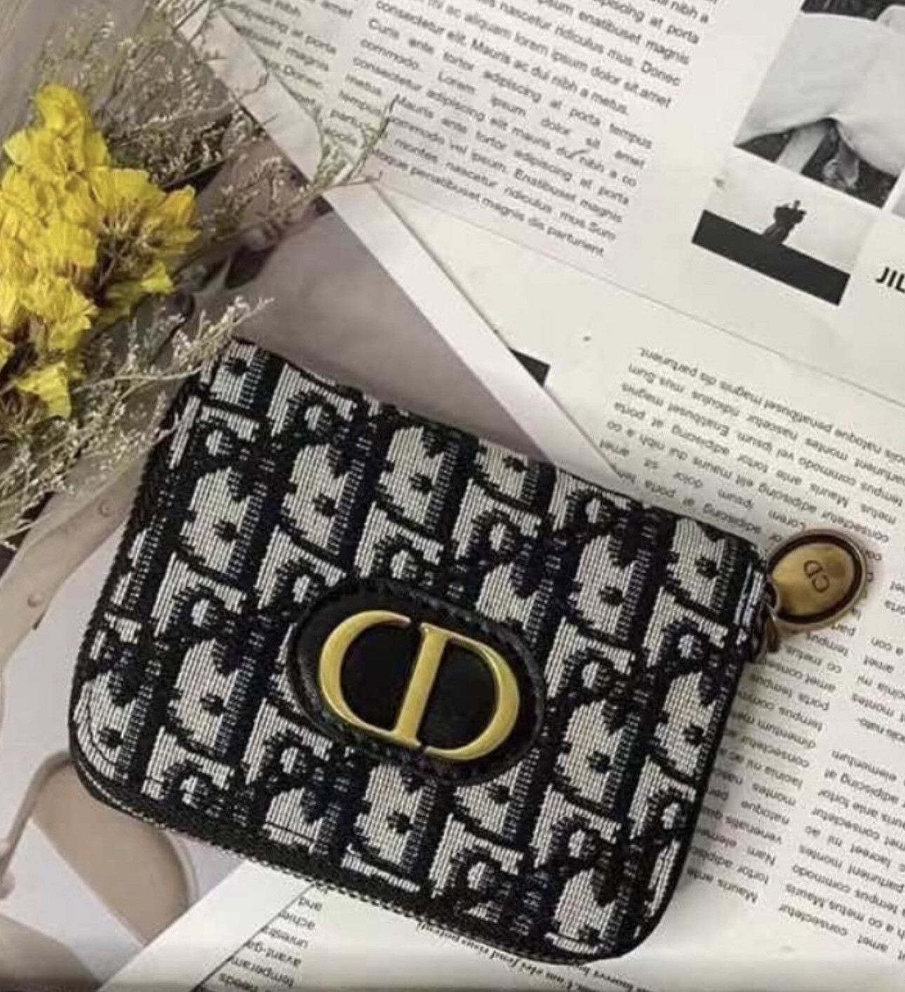 Christian Dior Black Mono Wallet