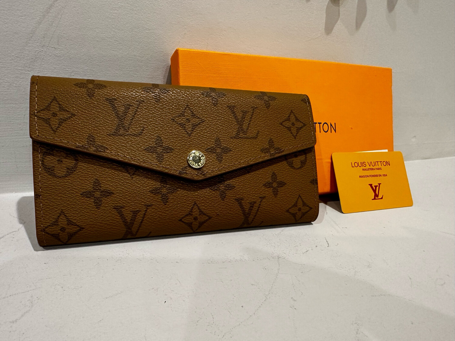 LV Mono Peanut Butter Envelope Wallet