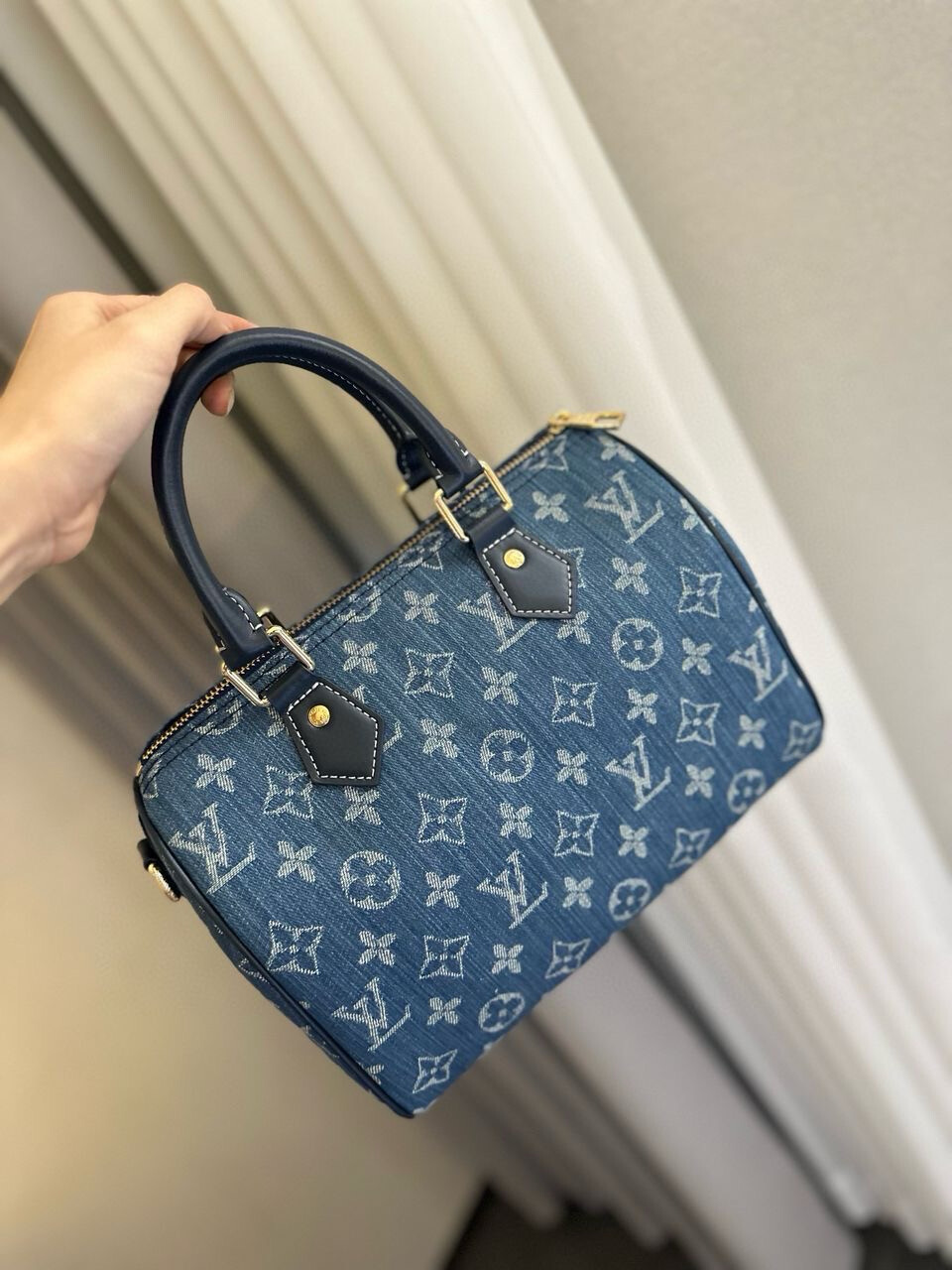 LV Blue Denim Speedy