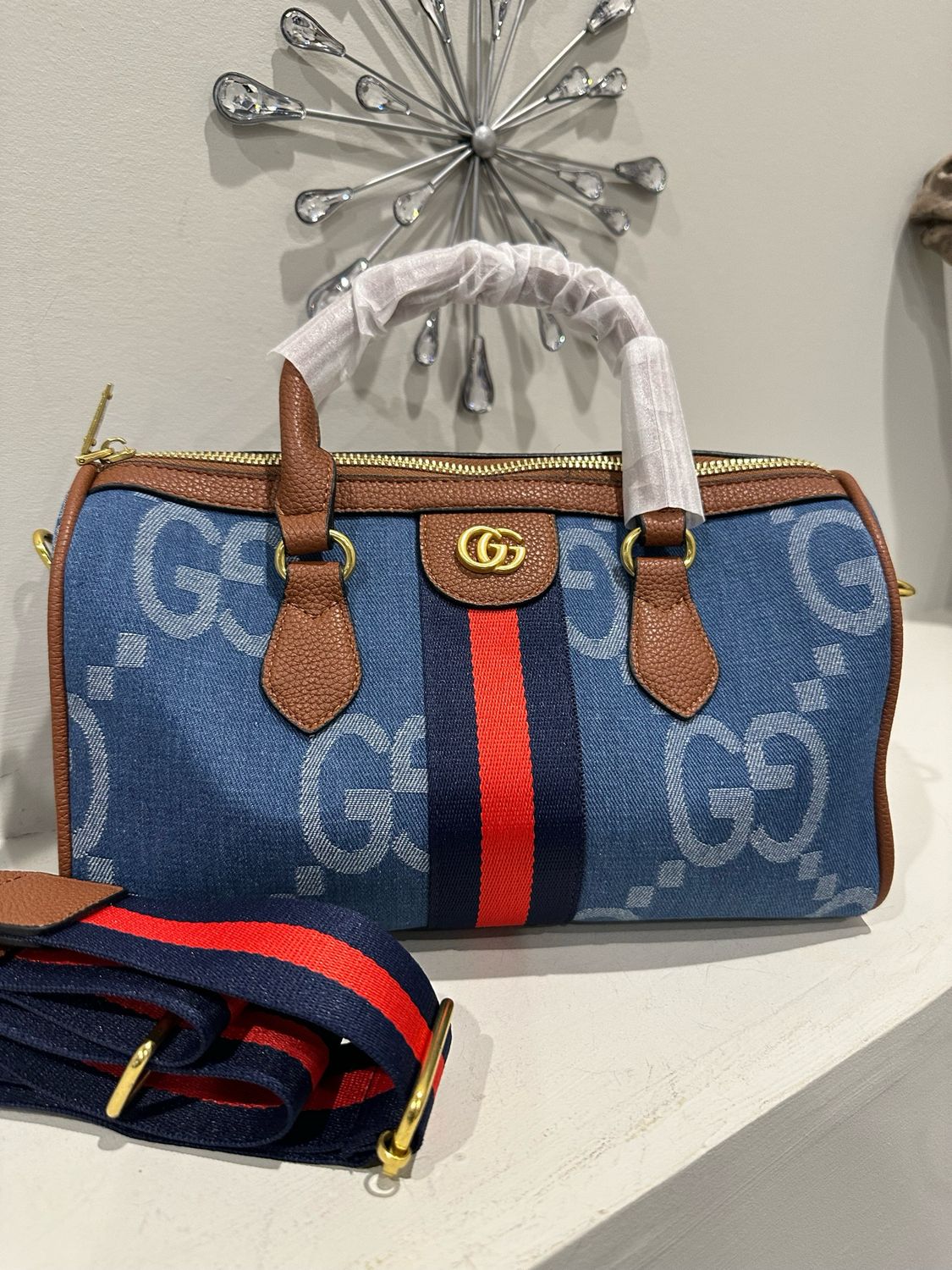 Gucci Denim Cherryline Speedy 25