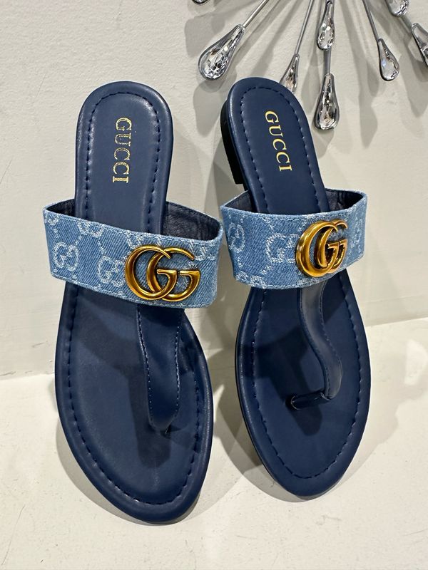 Gucci Denim Mono Flip Flops 8