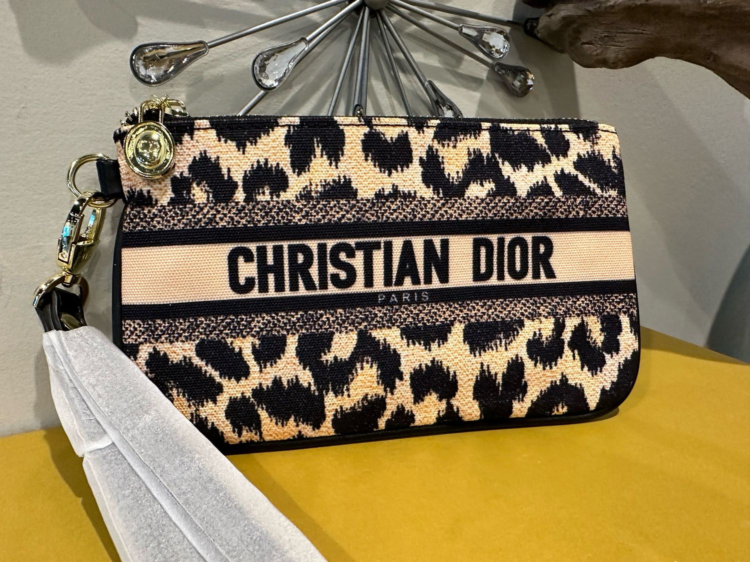 CD Leopard Wristlet
