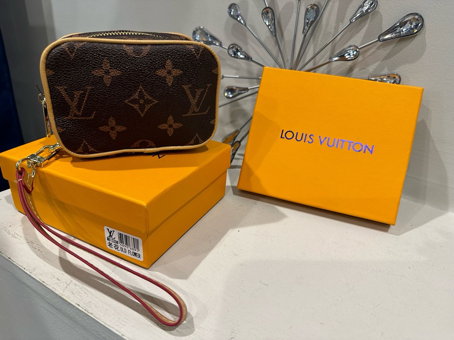 LV Mono Brown Mini Wristlet