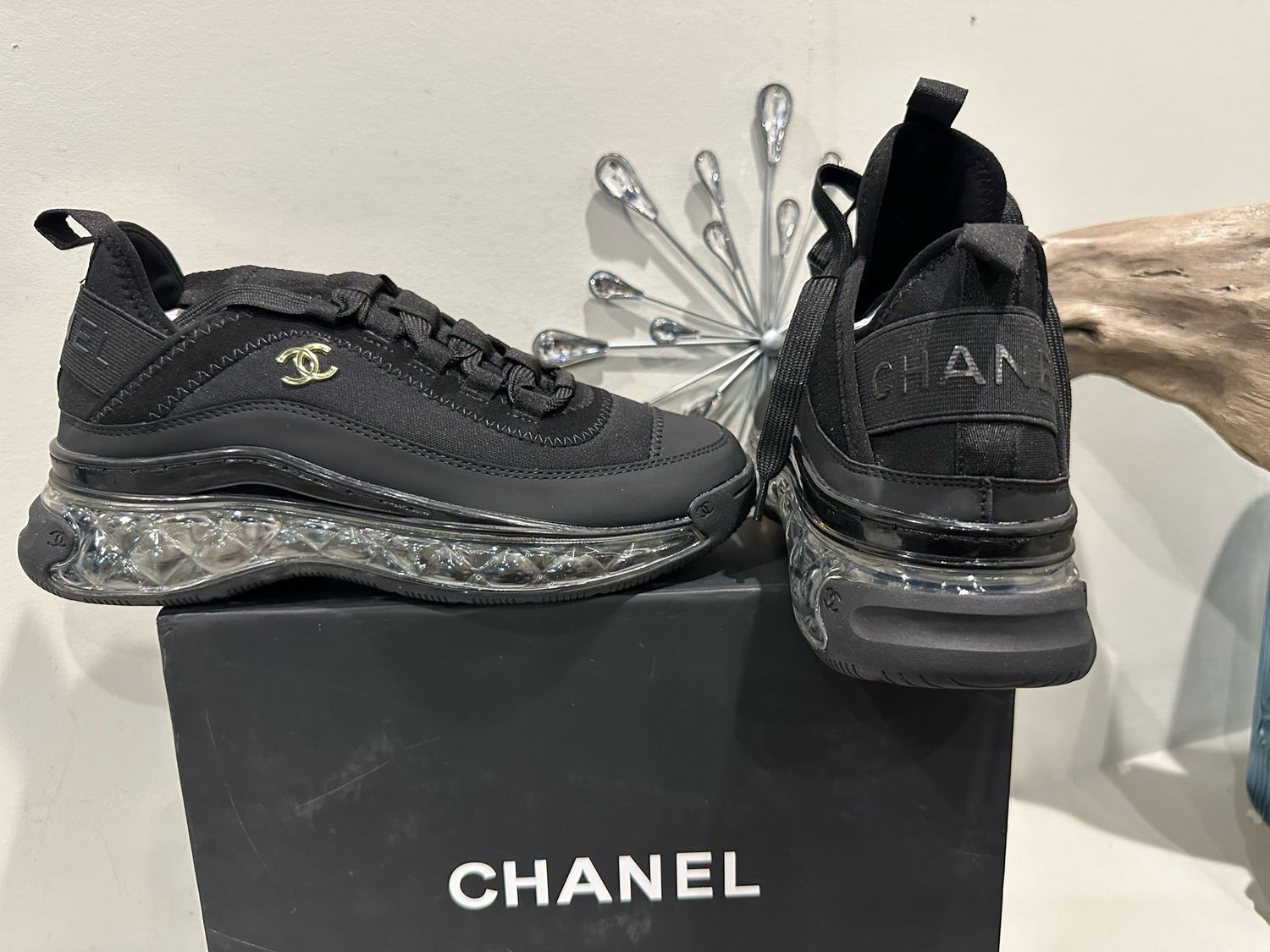 Chanel Black Sneakers 7.5