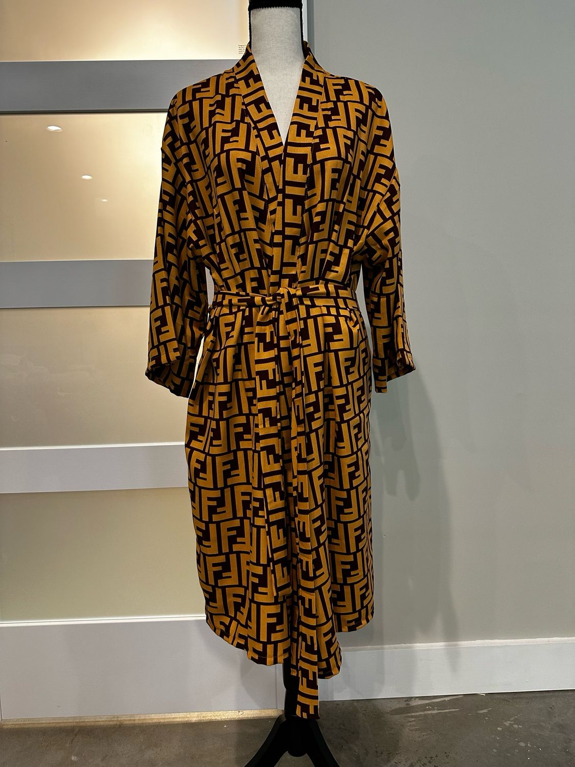 Fendi Brown &amp; Gold Robe XL