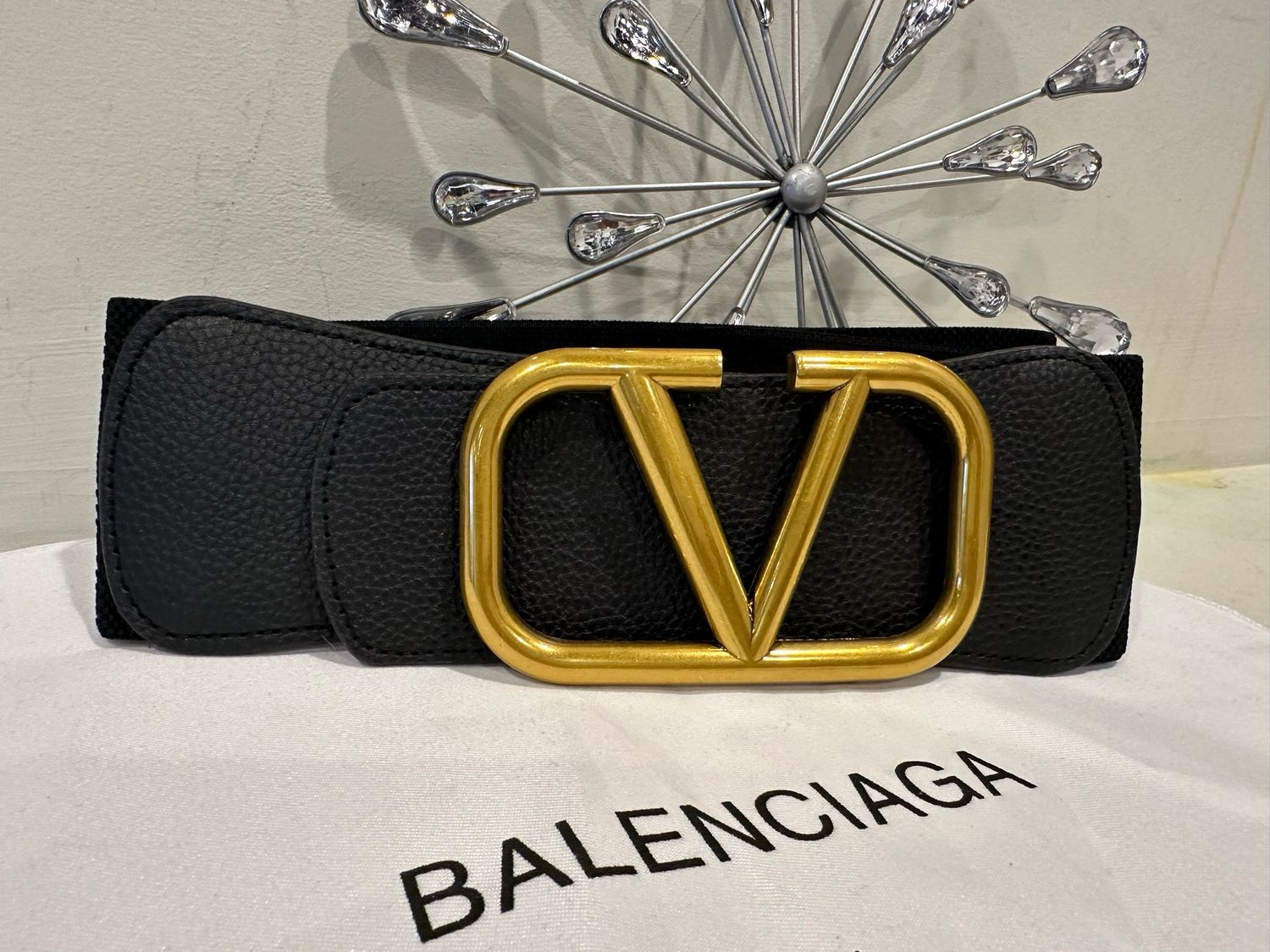 Valentino Black Stretch Belt