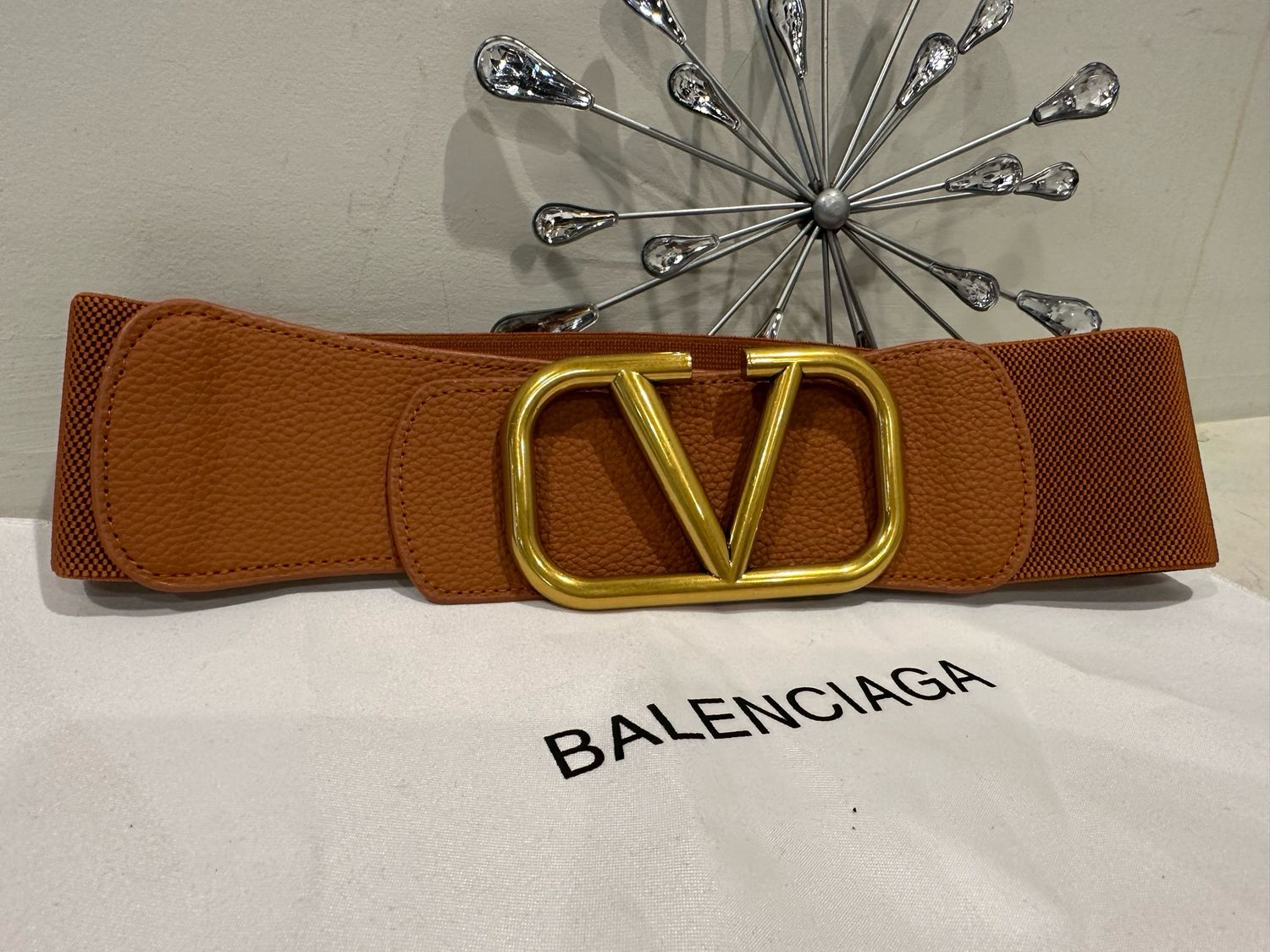 Valentino Cognac Stretch Belt