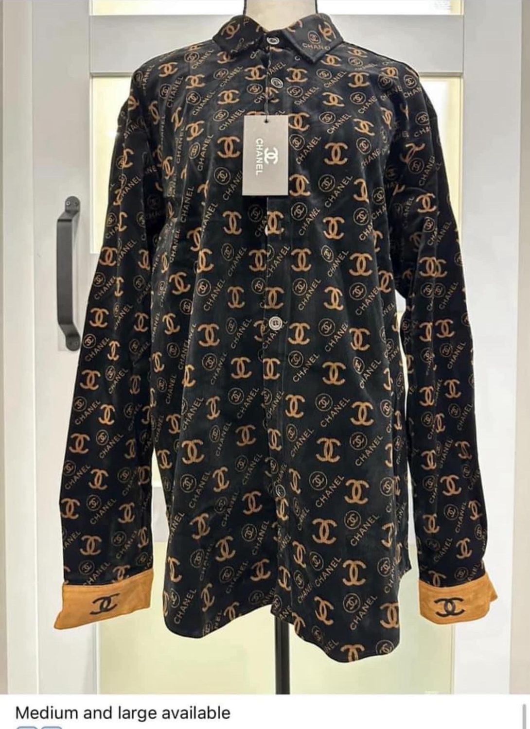 Chanel Black Corduroy Shirt Medium
