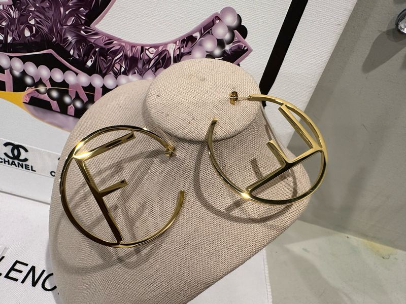 Fendi Gold Hoop Earrings