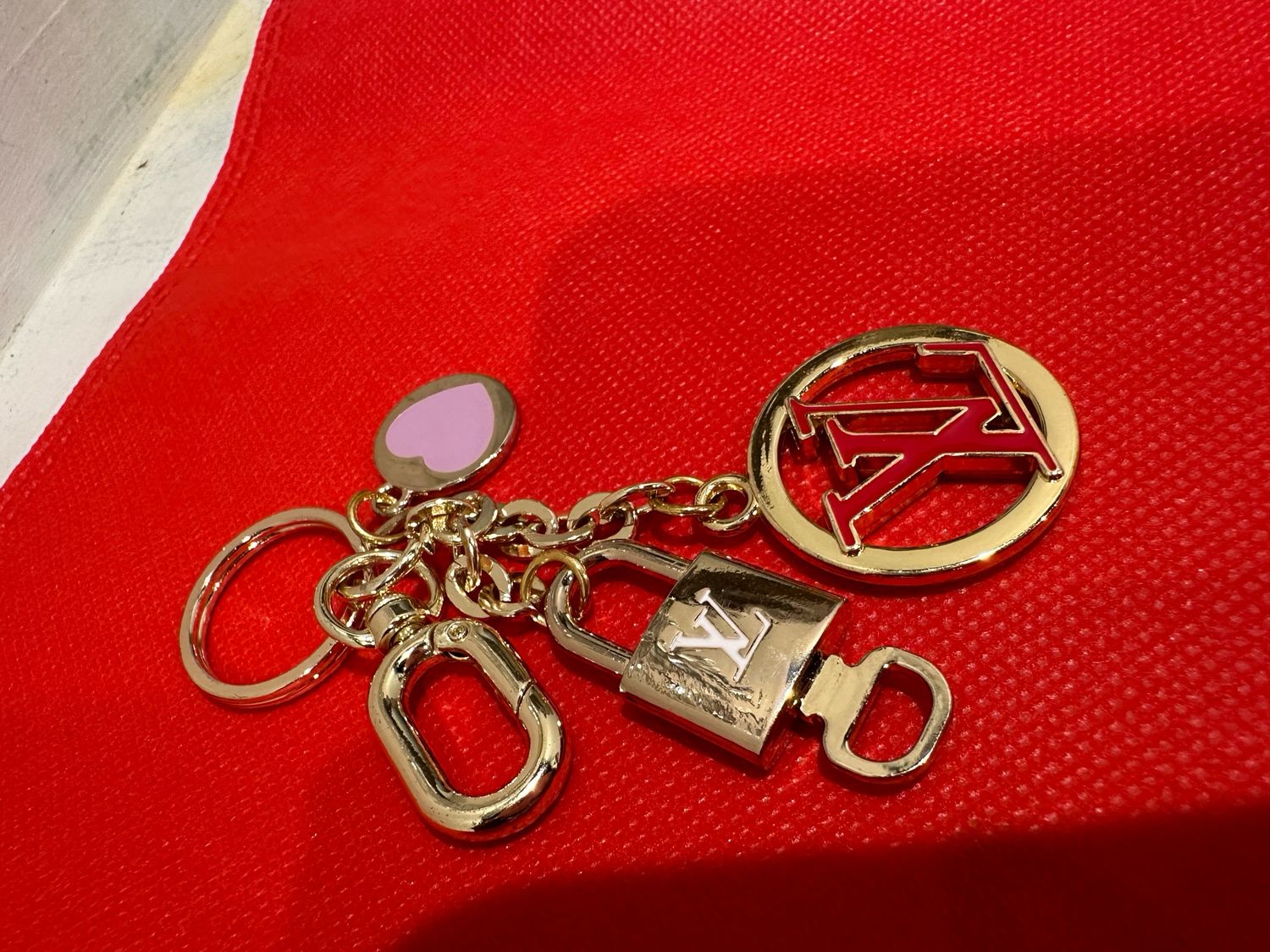LV Pink Heart 🩷 Keychain