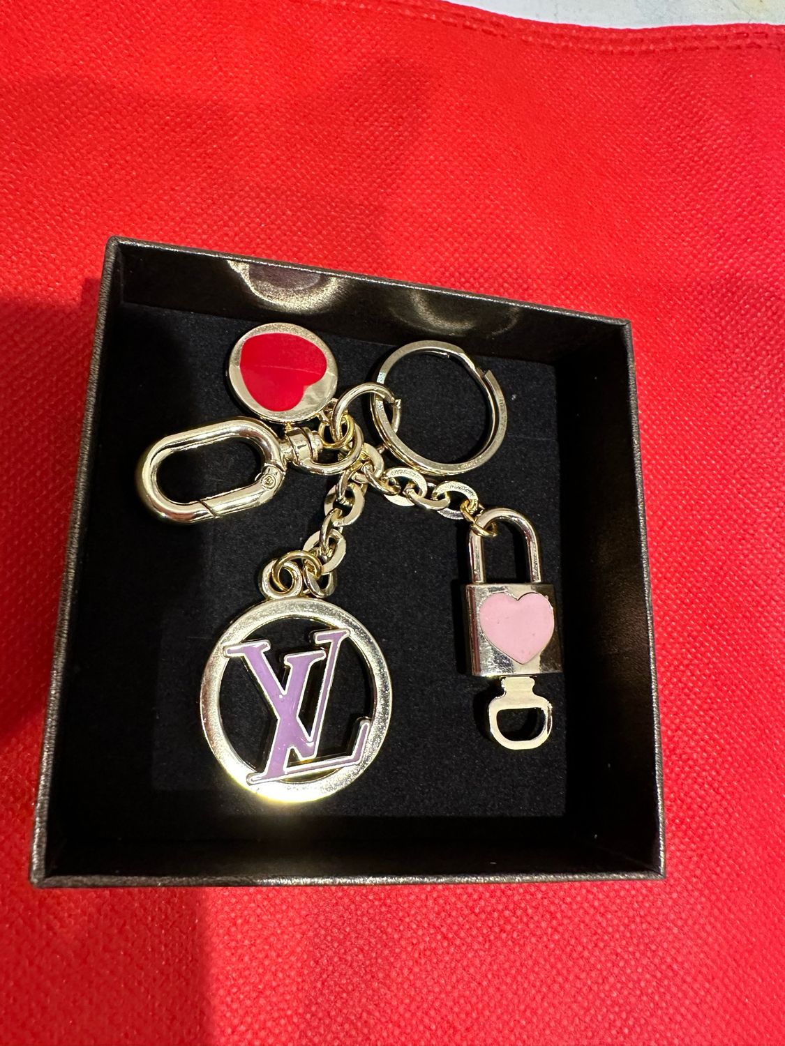 LV Red Heart Keychain