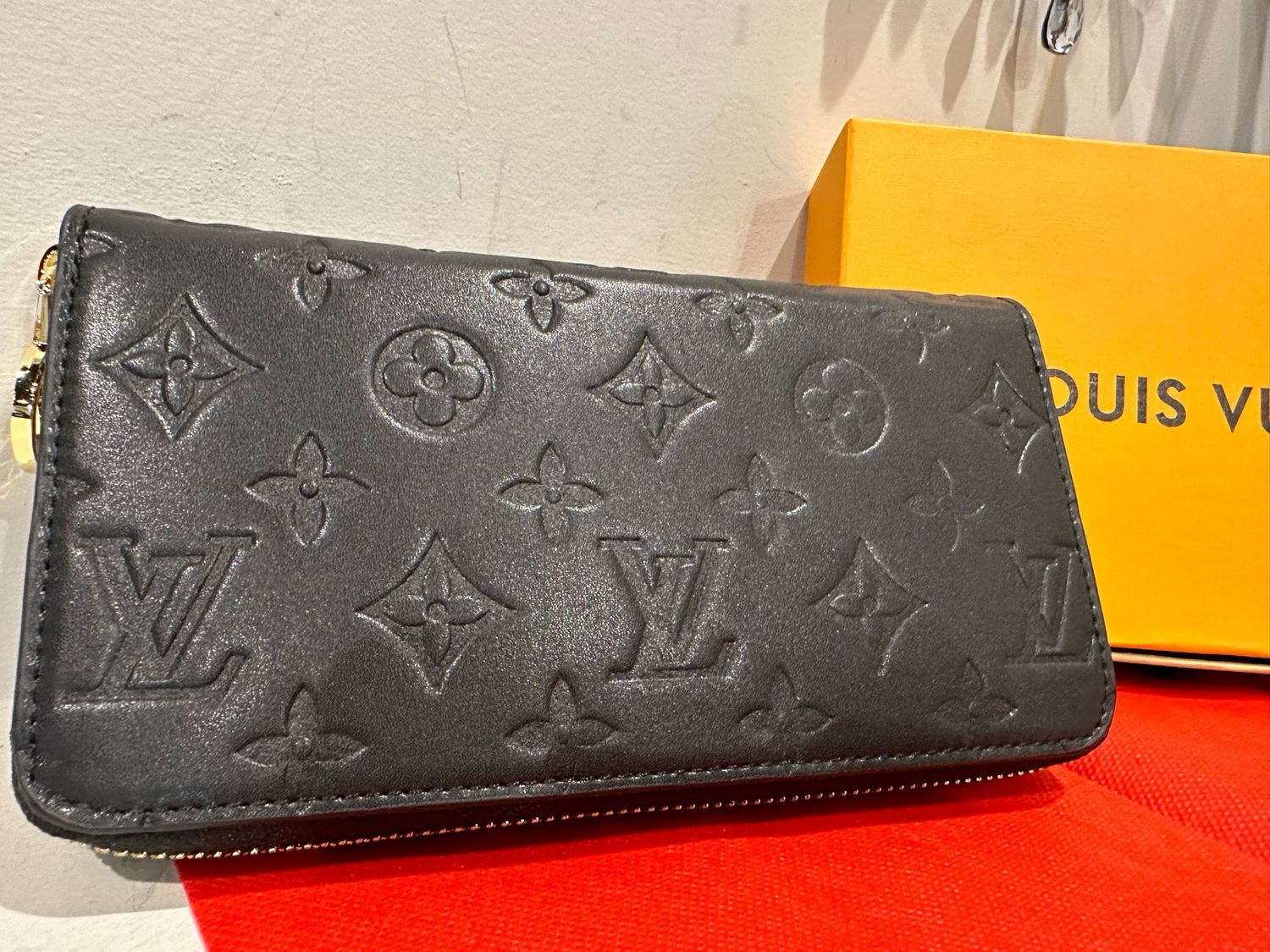 LV Black Embossed Full Wallet
