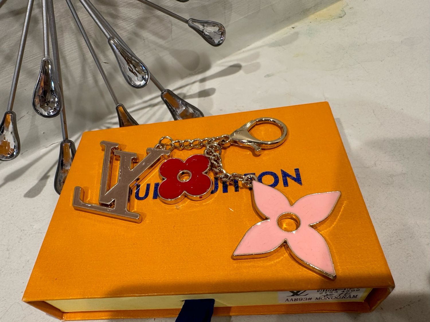 LV Red Flowers 🌺 Keychain