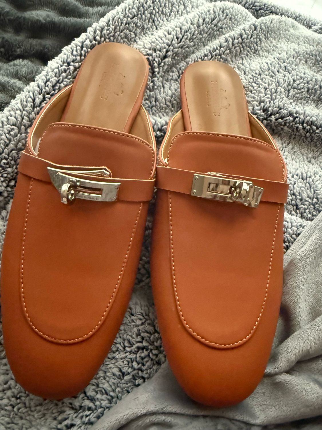 Hermes Cognac Mules 8