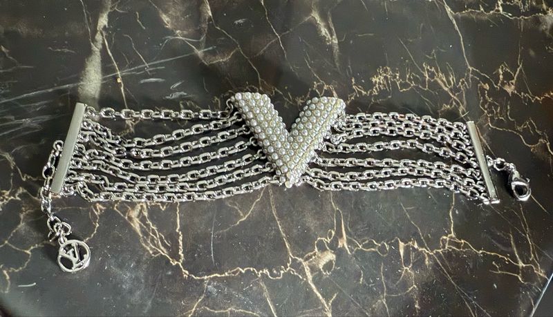 LV Pearl Embellished Bracelet