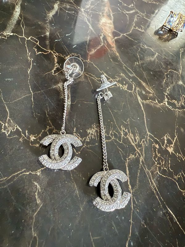 Chanel Silver Dangle Earrings