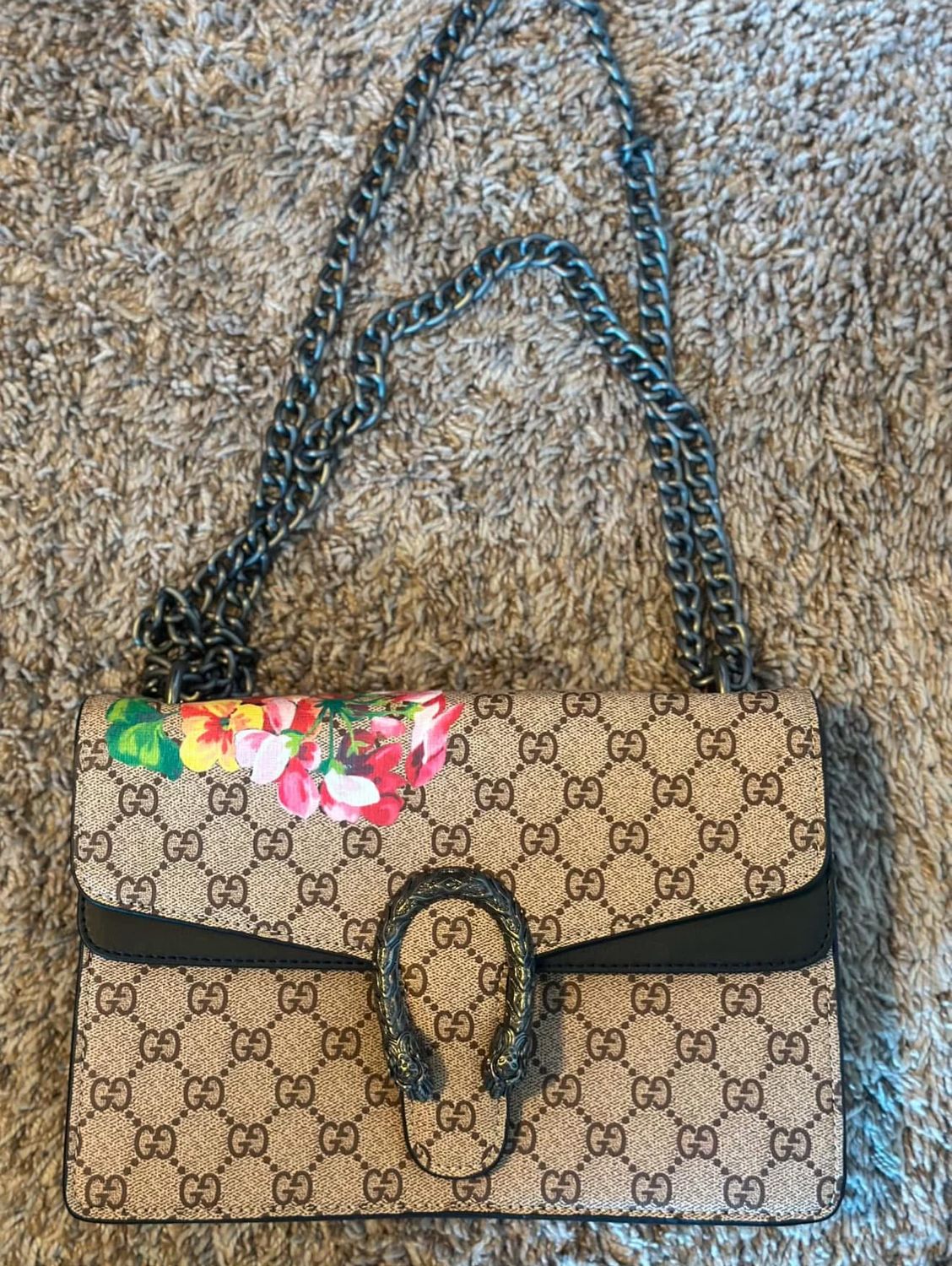 Gucci Dionysus Black Mono Floral Bag