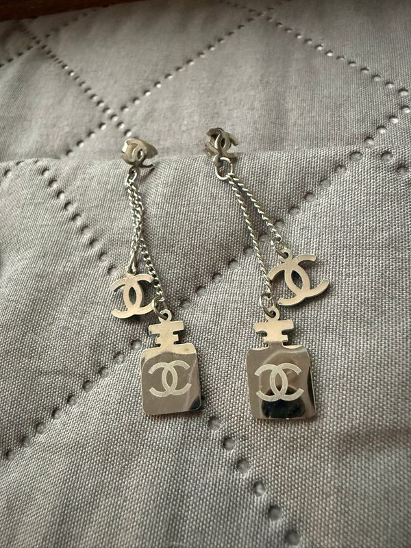 Chanel Dangling Silver Earrings