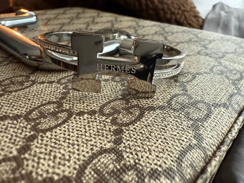 Hermes Silver Bangle