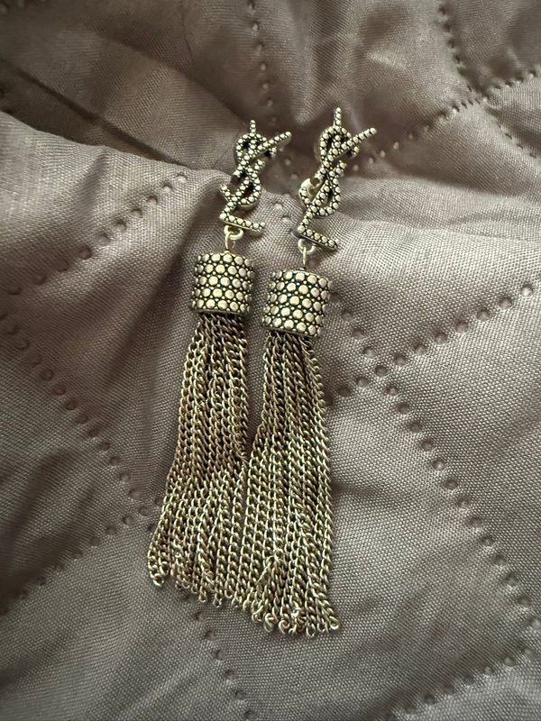 YSL Silver Dangle Earrings