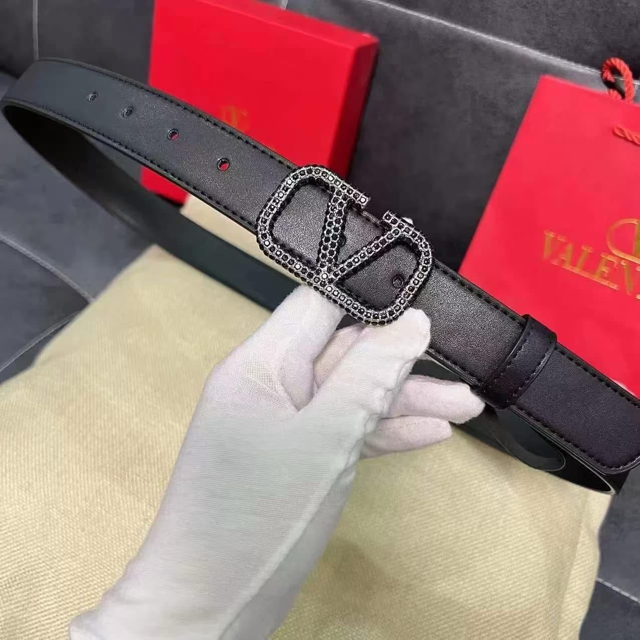 Valentino Black Crystal Belt