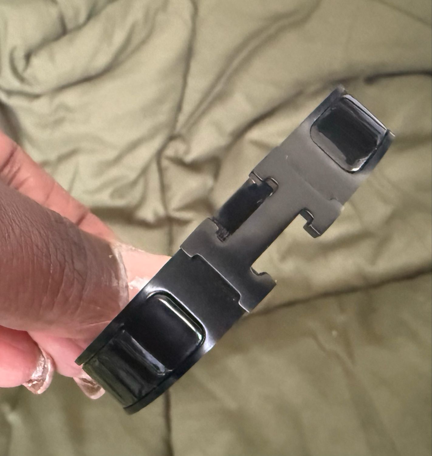 Hermes Black Bangle