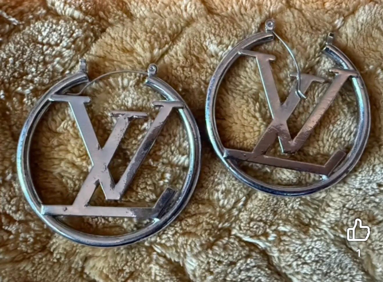 LV Silver Hoop Earrings