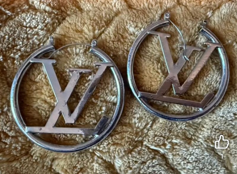 LV Silver Hoop Earrings