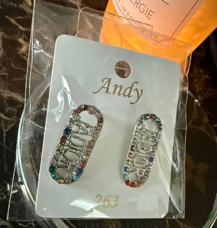 Jadior Colorful Silver Trim Earrings
