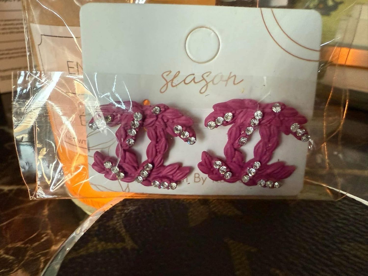 CC Hot Pink Embellished Earrings