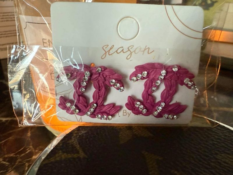 CC Hot Pink Embellished Earrings