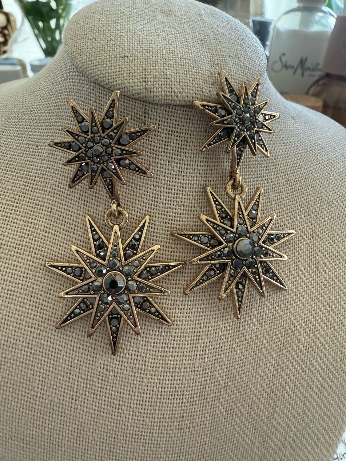 Star Burst Dangling Earrings