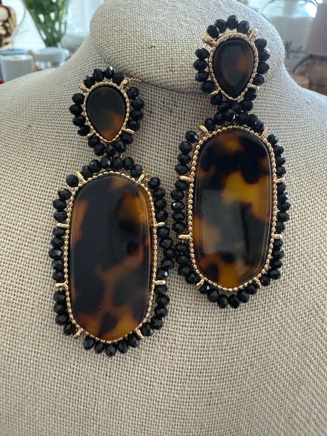 Tortious Black Fringe Earrings